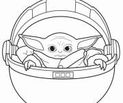 Coloriage B&eacute;b&eacute; Yoda dans son vaisseau spatiale en ligne