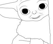 Coloriage B&eacute;b&eacute; Yoda en se cachant