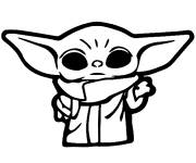 Coloriage B&eacute;b&eacute; Yoda en vecteur