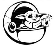 Coloriage B&eacute;b&eacute; Yoda en vous saluant