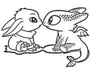 Coloriage B&eacute;b&eacute; Yoda et le petit dragon