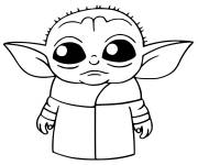Coloriage B&eacute;b&eacute; Yoda facile