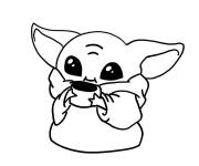 Coloriage B&eacute;b&eacute; Yoda facile de dessin anim&eacute;