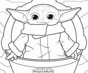 Coloriage B&eacute;b&eacute; Yoda fantastique
