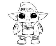 Coloriage B&eacute;b&eacute; Yoda funky