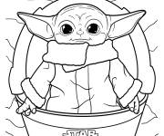 Coloriage B&eacute;b&eacute; Yoda imprimable