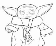 Coloriage B&eacute;b&eacute; Yoda jouet pour petits