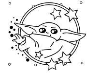 Coloriage B&eacute;b&eacute; Yoda joyeux