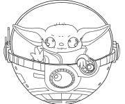 Coloriage B&eacute;b&eacute; Yoda kawaii