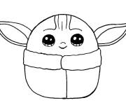 Coloriage B&eacute;b&eacute; Yoda kawaii simple