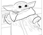 Coloriage B&eacute;b&eacute; Yoda l'assistant du mandalorien