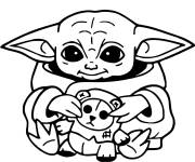 Coloriage B&eacute;b&eacute; Yoda Mandalorian