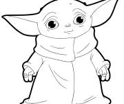 Coloriage B&eacute;b&eacute; Yoda mignon