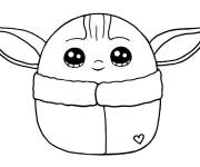 Coloriage B&eacute;b&eacute; Yoda mignon et aimable
