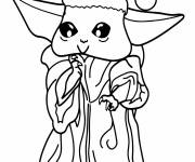 Coloriage B&eacute;b&eacute; Yoda No&euml;l coloriable