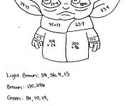Coloriage B&eacute;b&eacute; Yoda num&eacute;rot&eacute;