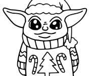 Coloriage B&eacute;b&eacute; Yoda pour Noel