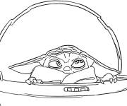 Coloriage B&eacute;b&eacute; Yoda se cache