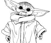 Coloriage B&eacute;b&eacute; Yoda sui se rassemble au maitre Yoda