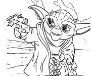 Coloriage B&eacute;b&eacute; Yoda sur une plan&egrave;te &eacute;trange