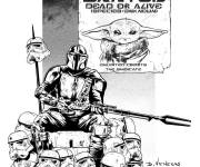 Coloriage B&eacute;b&eacute; Yoda Wanted avec Le Mandalorien