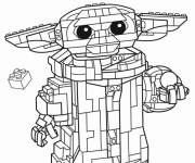 Coloriage B&eacute;b&eacute; Yoga lego d&eacute;taill&eacute;