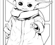 Coloriage Grogu B&eacute;b&eacute; Yoda