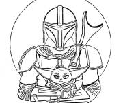 Coloriage Image de B&eacute;b&eacute; Yoda avec son meilleur ami