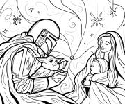 Coloriage La famille de b&eacute;b&eacute; Yoda