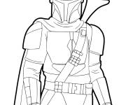 Coloriage Le mandalorien de Star Wars