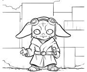 Coloriage Le pilote b&eacute;b&eacute; Yoda