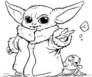 Coloriage Le sage B&eacute;b&eacute; Yoda