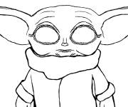 Coloriage Mod&egrave;le de B&eacute;b&eacute; Yoda &agrave; imprimer