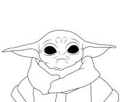 Coloriage Portrait du B&eacute;b&eacute; Yoda
