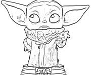 Coloriage Troph&eacute;e en forme de b&eacute;b&eacute; Yoda