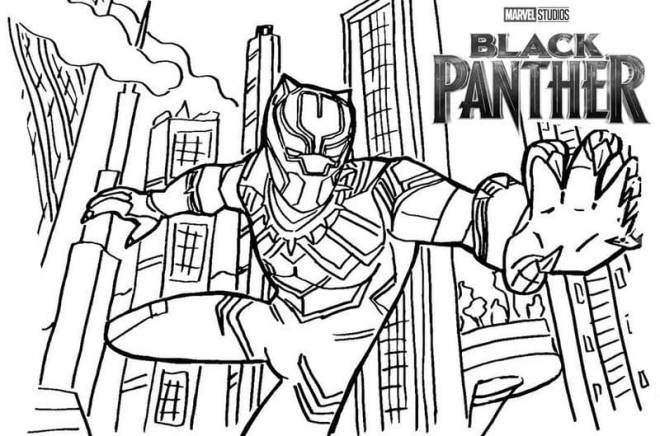 Coloriage et dessins gratuits Black Panther film de Marvel à imprimer