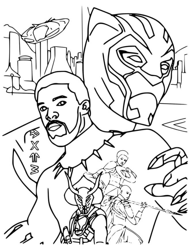 Coloriage et dessins gratuits Black panther le roi de Wakanda à imprimer