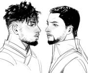 Coloriage Eric et T’Challa de Black Panther