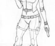 Coloriage Black Widow au crayon