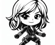 Coloriage Black Widow Chibi