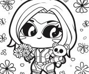 Coloriage Black Widow mignonne Kawaii