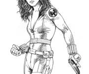 Coloriage et dessins gratuit La super-héroïne Black Widow réaliste à imprimer