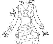 Coloriage Personnage de black Widow dans Fortnite