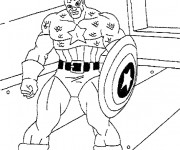 Coloriage Captain America avec ses Équipements