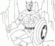 Coloriage Captain America dans La Montagne