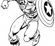 Coloriage Captain America en Action