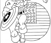 Coloriage Captain America Facile