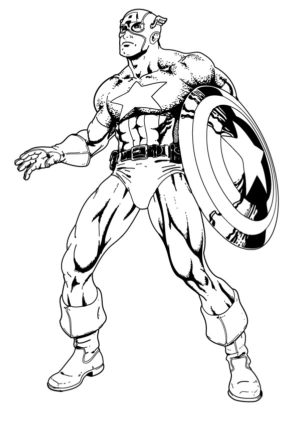 Coloriage Captain America Le Protecteur Dessin Gratuit à