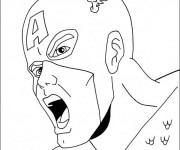 Coloriage Tête de Captain America