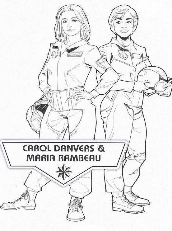 Coloriage et dessins gratuits Carol Danvers et son amie Maria Rambeau à imprimer